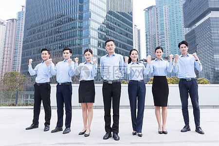 企業(yè)團隊藍(lán)領(lǐng)加油形象